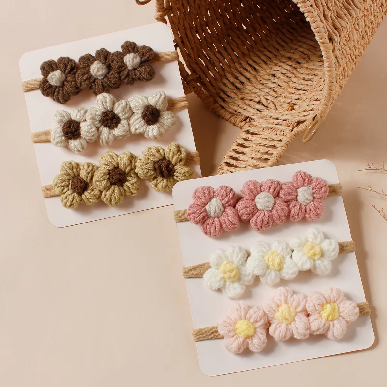 Photography Still Life - 3pcs 양모 꽃 아기 머리띠 슈퍼