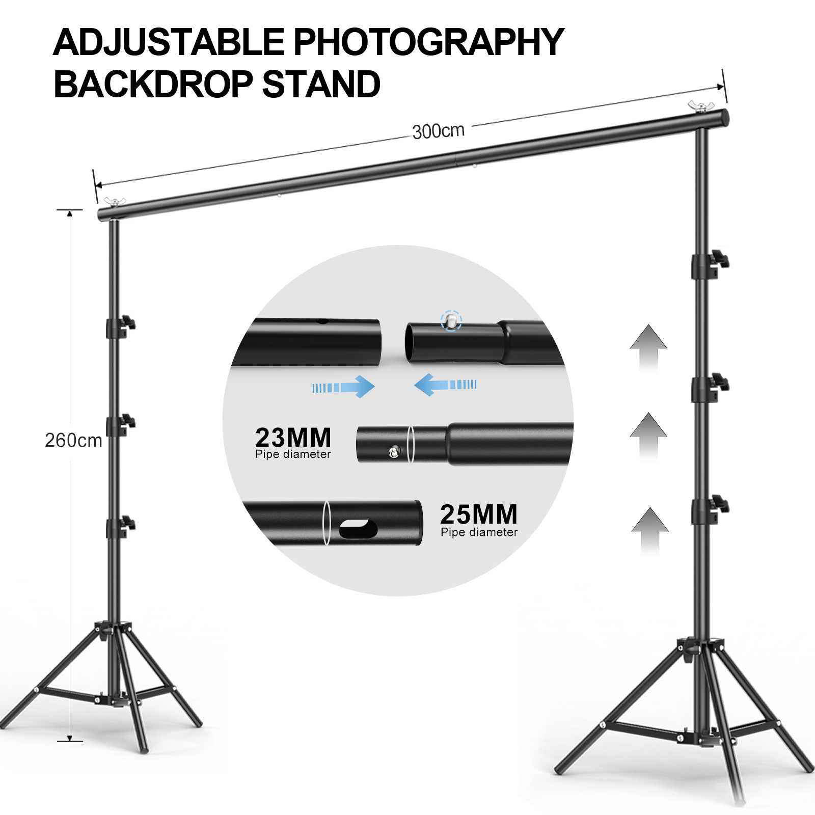 조절 가능한 사진 배경 스탠드 키트 (2.6x3m) | - Backdrop Stand Kit 리뷰 및 가격