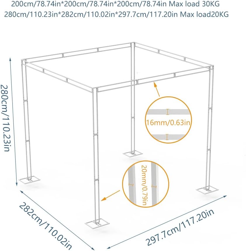 무거운 결혼식 배경 스탠드 키트 캐노피 파티 텐트 스탠 - Backdrop Stand Kit 리뷰 및 가격