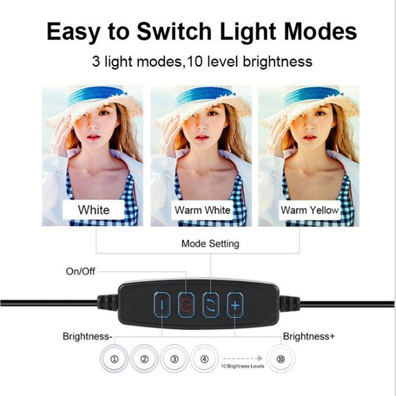 조광 가능한 LED 링 라이트, 전문 USB 셀카 램프 - Photography Videos 리뷰 및 가격