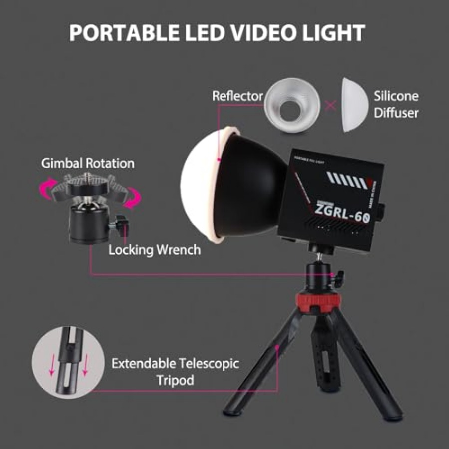 60W COB LED 비디오 조명, 휴대용, 8000m - Photography Videos 리뷰 및 가격