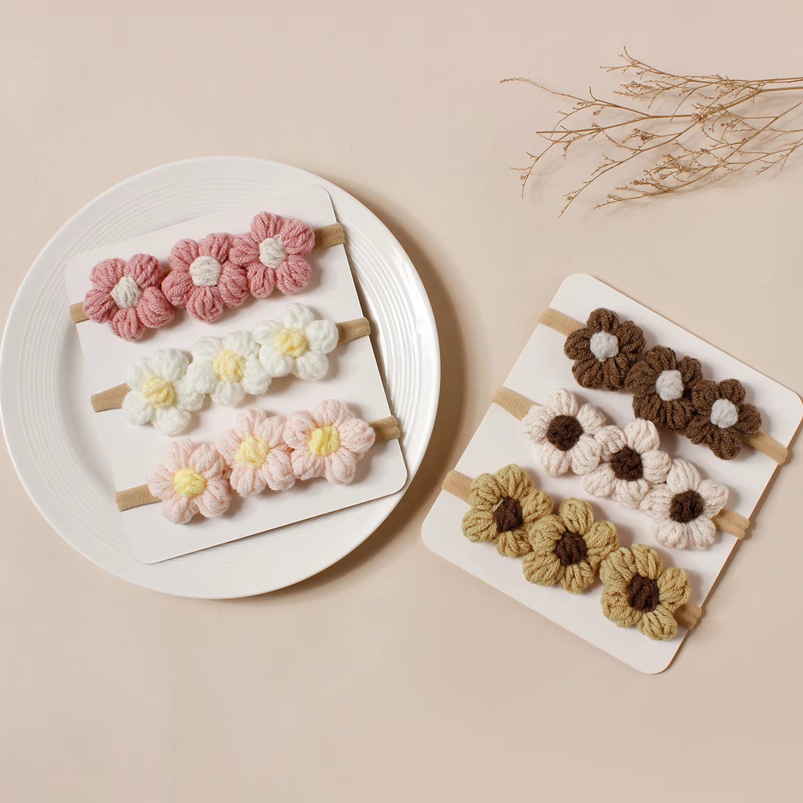 3pcs 양모 꽃 아기 머리띠 슈퍼 소프트 크로 셰 뜨 - Photography Still Life 리뷰 및 가격