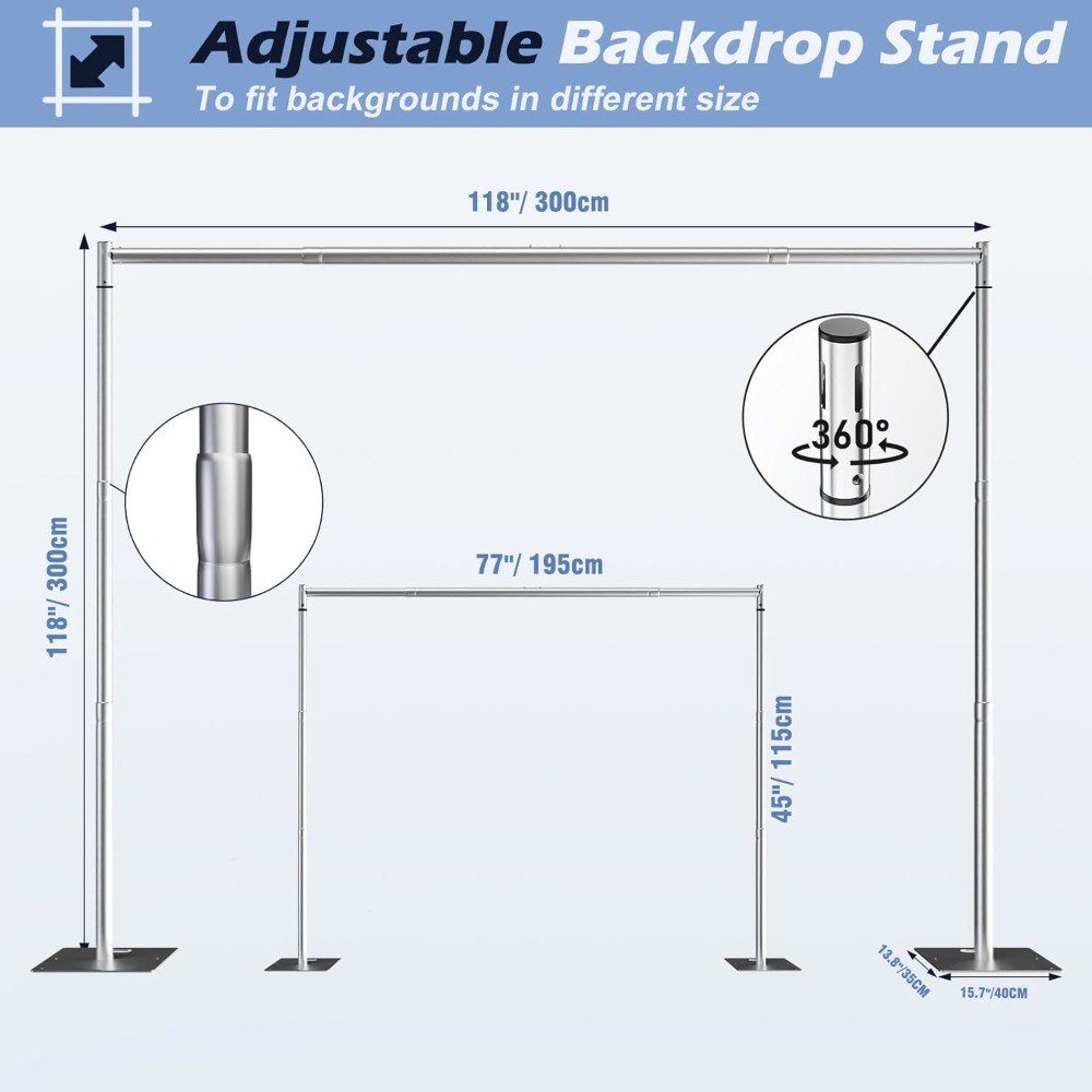 헤비 듀티 백드롭 스탠드 키트 10x10피트 조절식 텔 - Backdrop Stand Kit 리뷰 및 가격